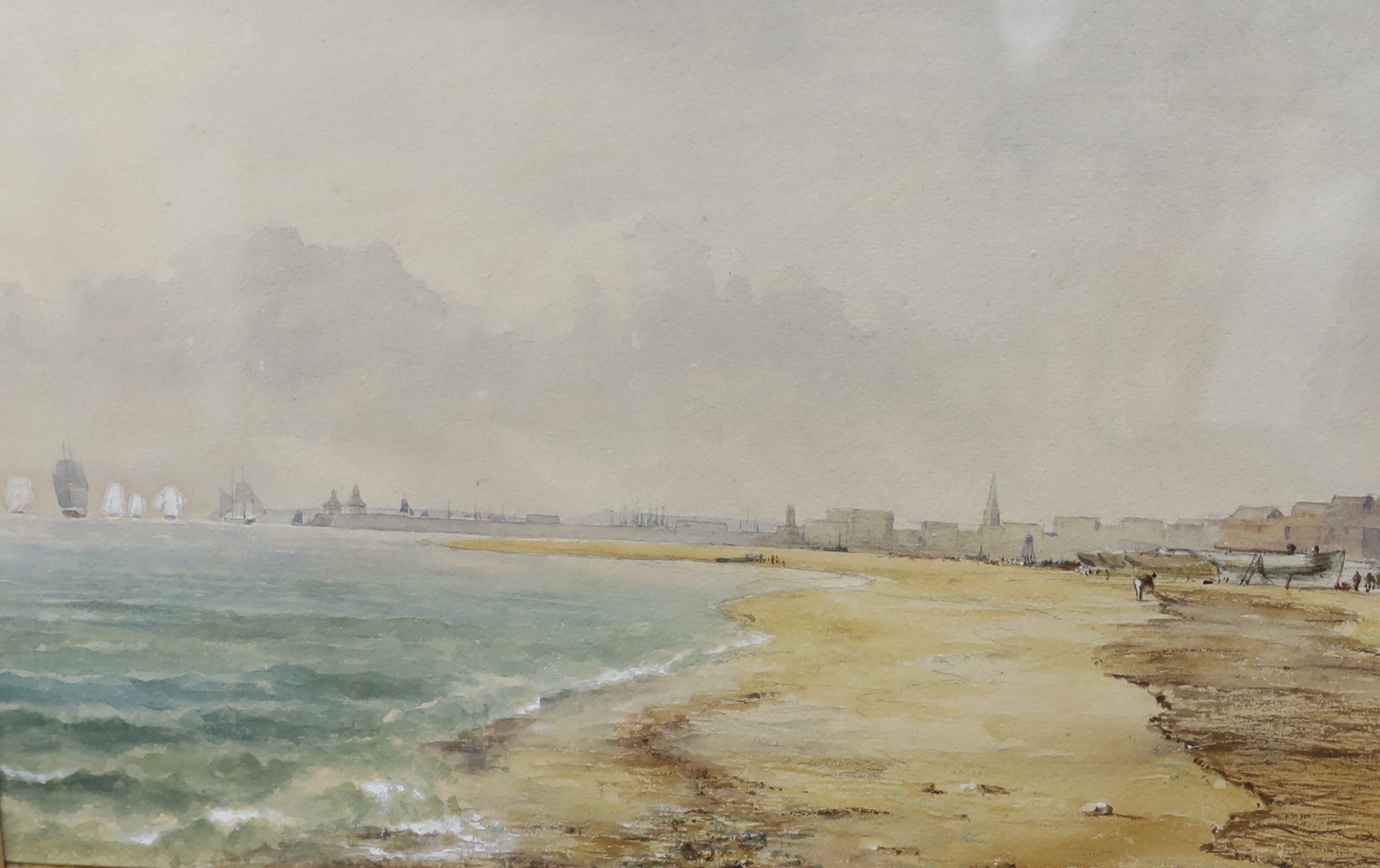 Three 19th century and later watercolours including Wilfrid Ball, near Minehead, signed and dated '94 and Thomas G Dutton, Coastal landscape, signed and dated 1859, largest 31 x 47cm